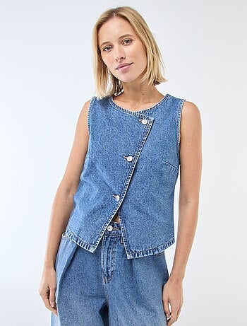 Chaleco sin mangas denim