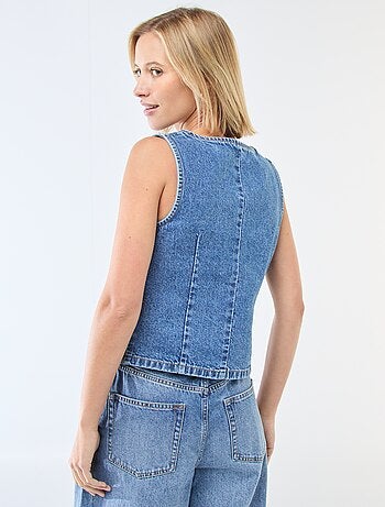 Chaleco sin mangas denim