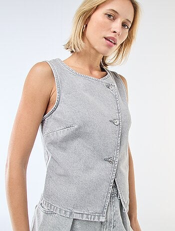 Chaleco sin mangas denim