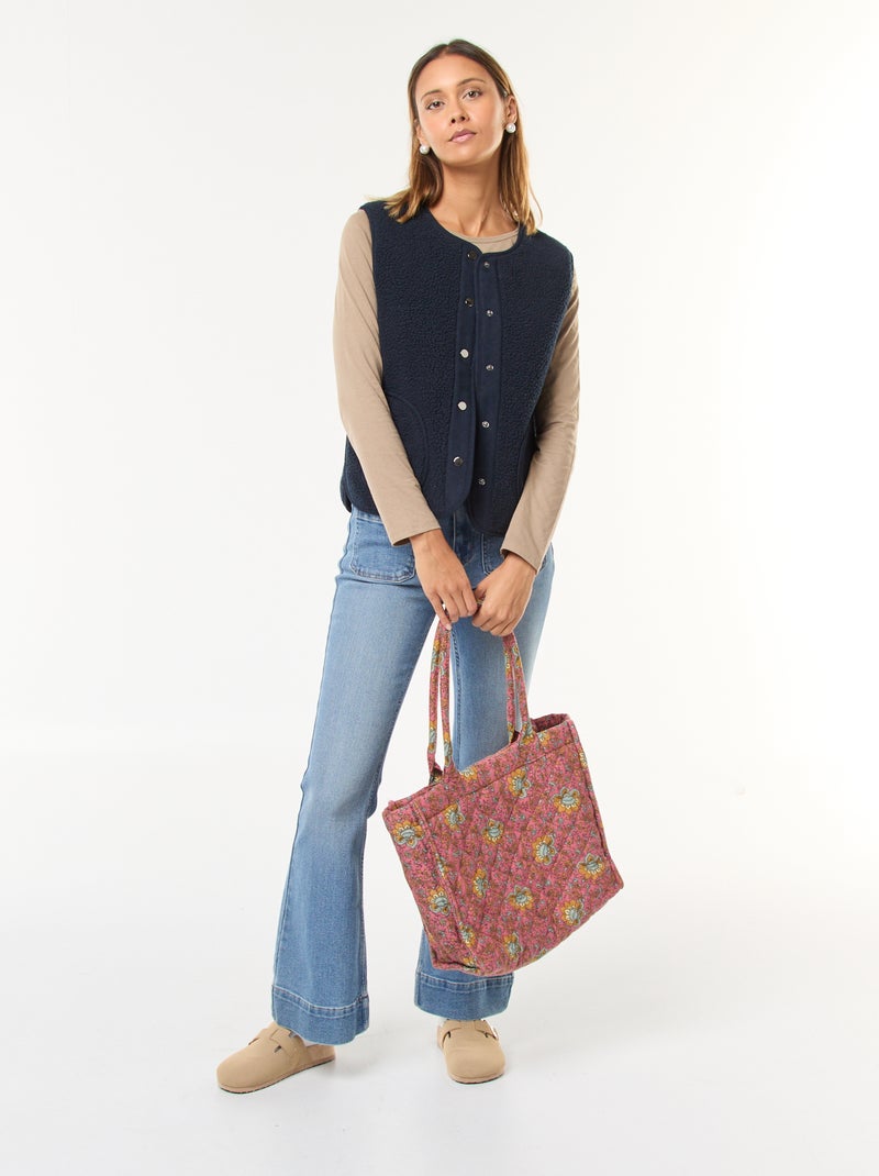 Chaleco sin mangas efecto borreguito Azul - Kiabi