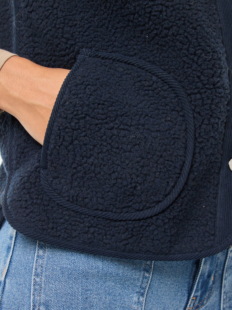 Chaleco sin mangas efecto borreguito Azul - Kiabi