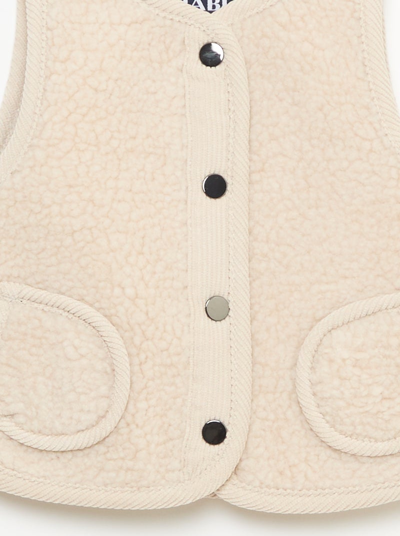 Chaleco sin mangas efecto borreguito Beige - Kiabi