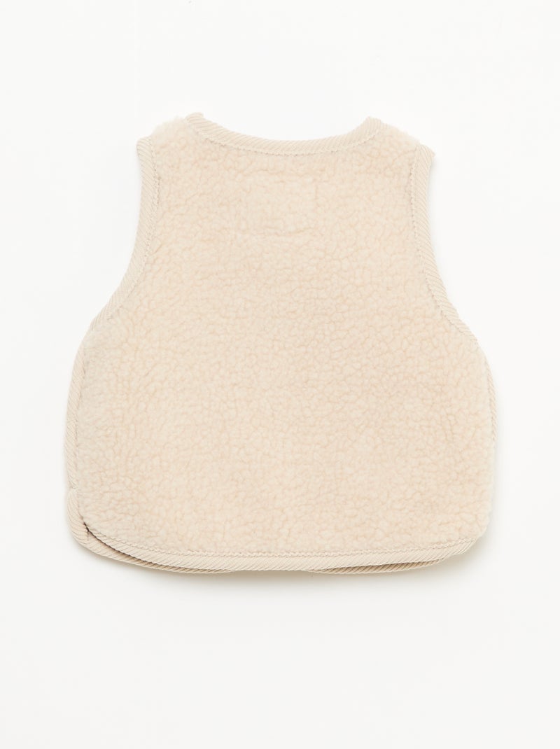 Chaleco sin mangas efecto borreguito Beige - Kiabi
