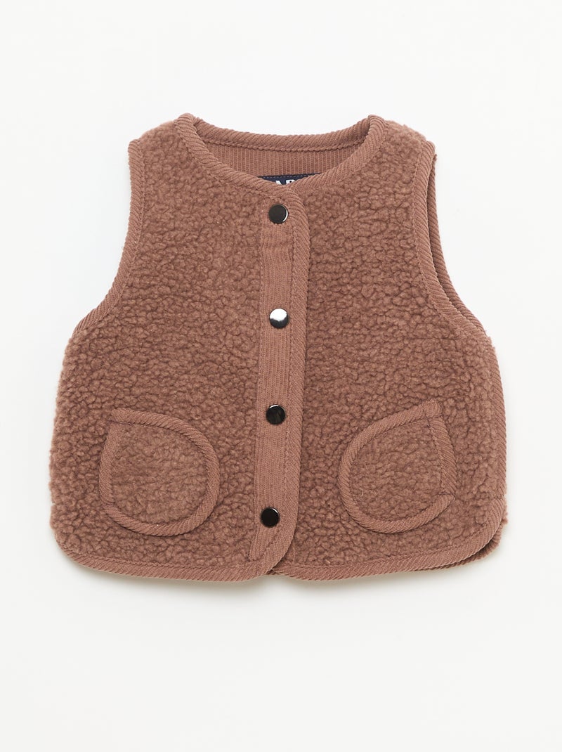 Chaleco sin mangas efecto borreguito Marron - Kiabi