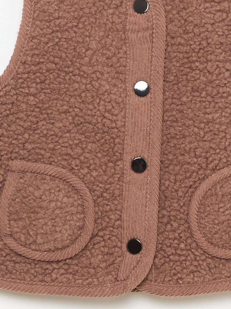 Chaleco sin mangas efecto borreguito Marron - Kiabi