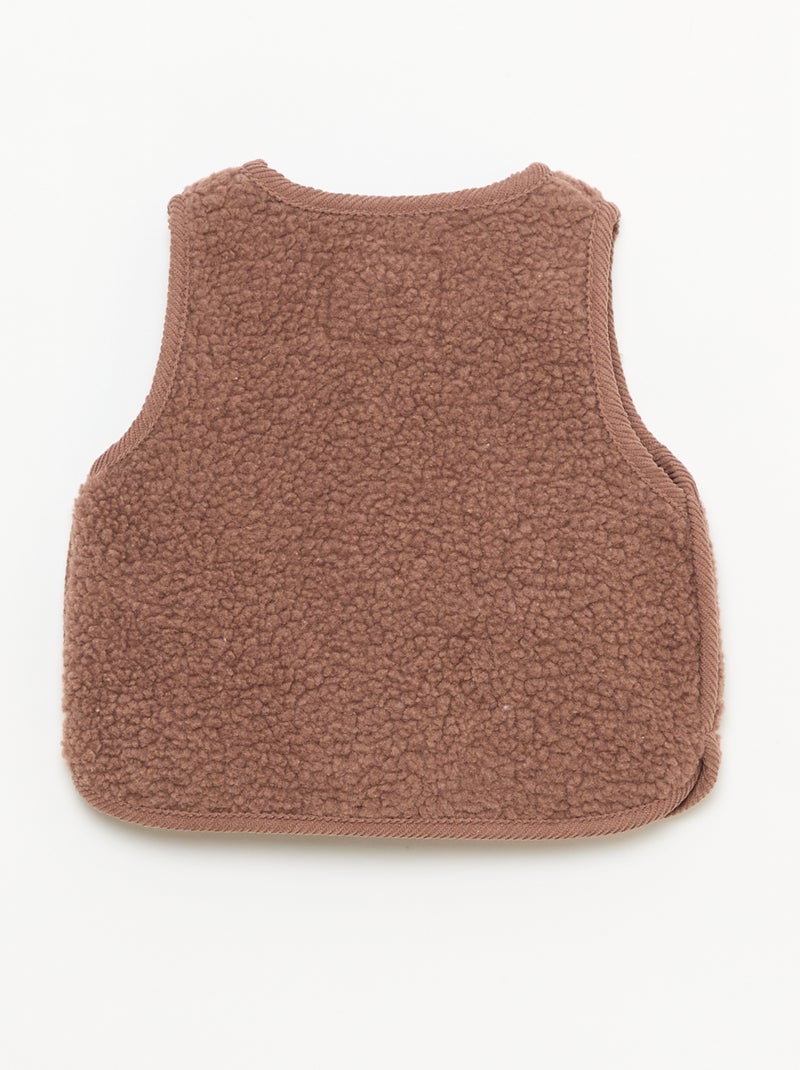 Chaleco sin mangas efecto borreguito Marron - Kiabi