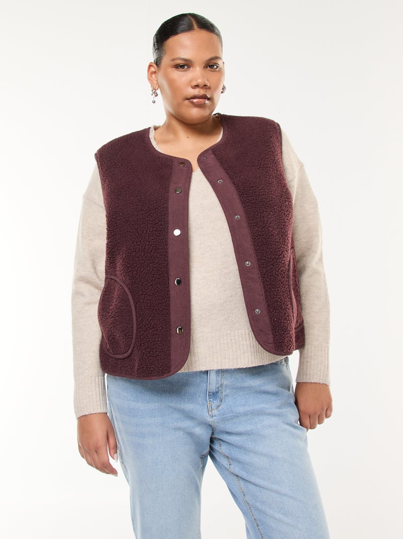 Chaleco sin mangas efecto borreguito Purpura - Kiabi