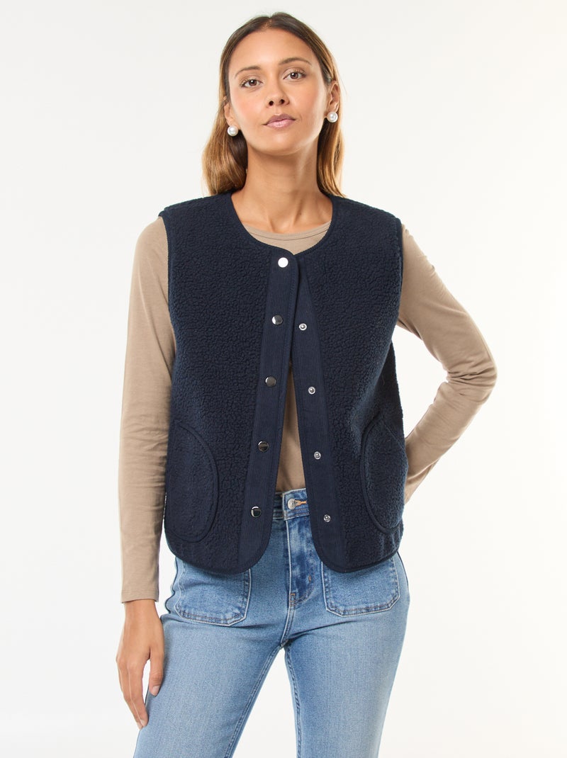 Chaleco sin mangas en sherpa Azul - Kiabi
