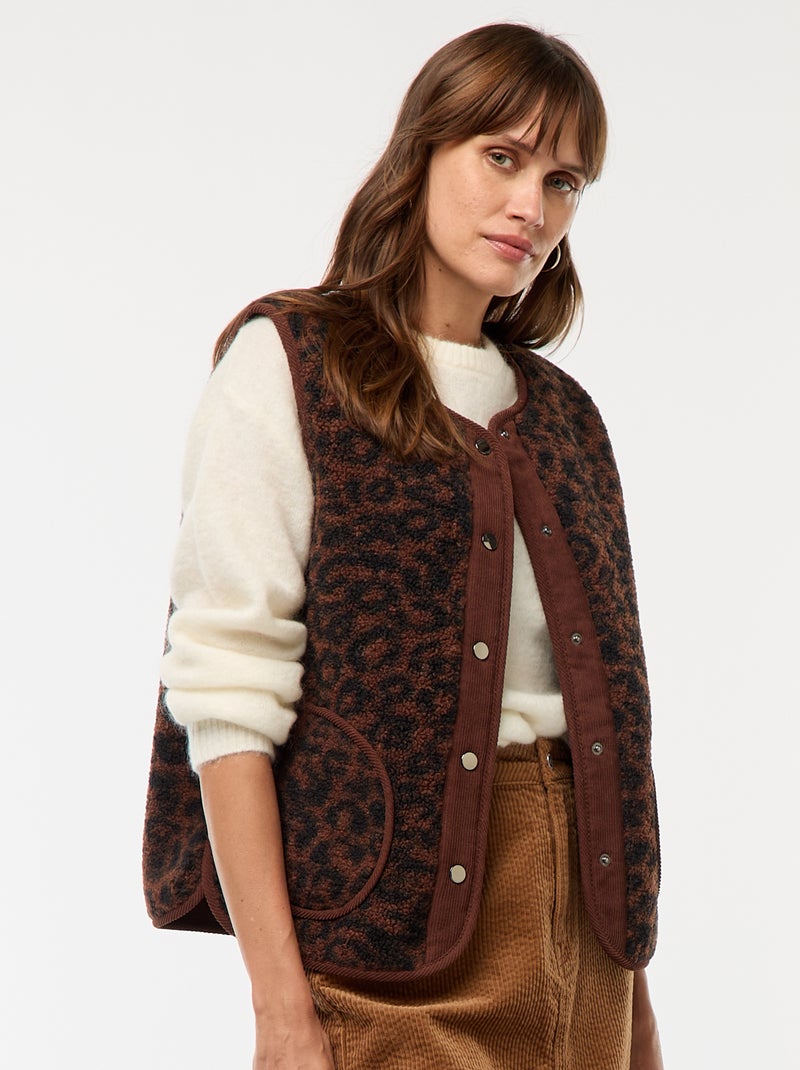 Chaleco sin mangas en sherpa Marron - Kiabi