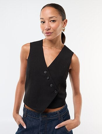 Chaleco sin mangas estilo camarero liso