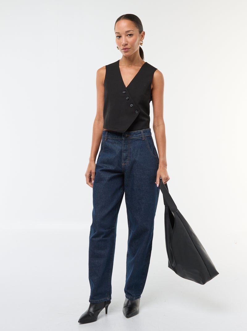 Chaleco sin mangas estilo camarero liso Negro - Kiabi