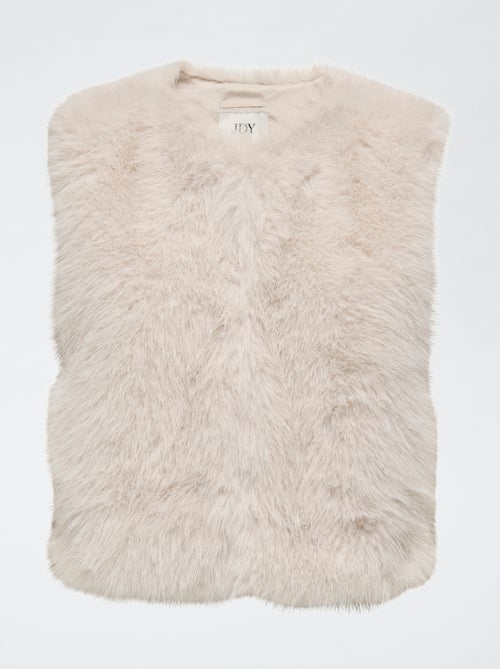 Chaleco sin mangas 'JDY' con efecto peluche unicolor - Kiabi