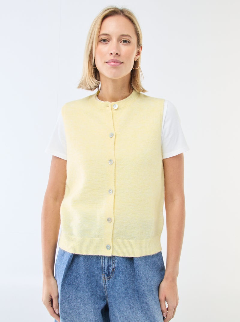 Chaleco sin mangas liso Amarillo - Kiabi