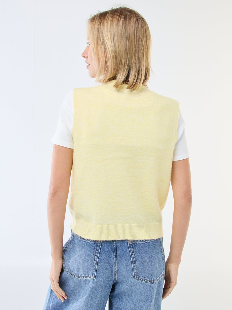 Chaleco sin mangas liso Amarillo - Kiabi
