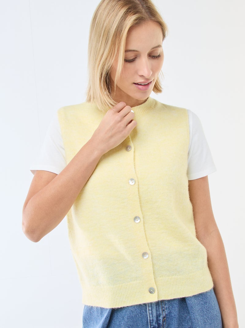 Chaleco sin mangas liso Amarillo - Kiabi