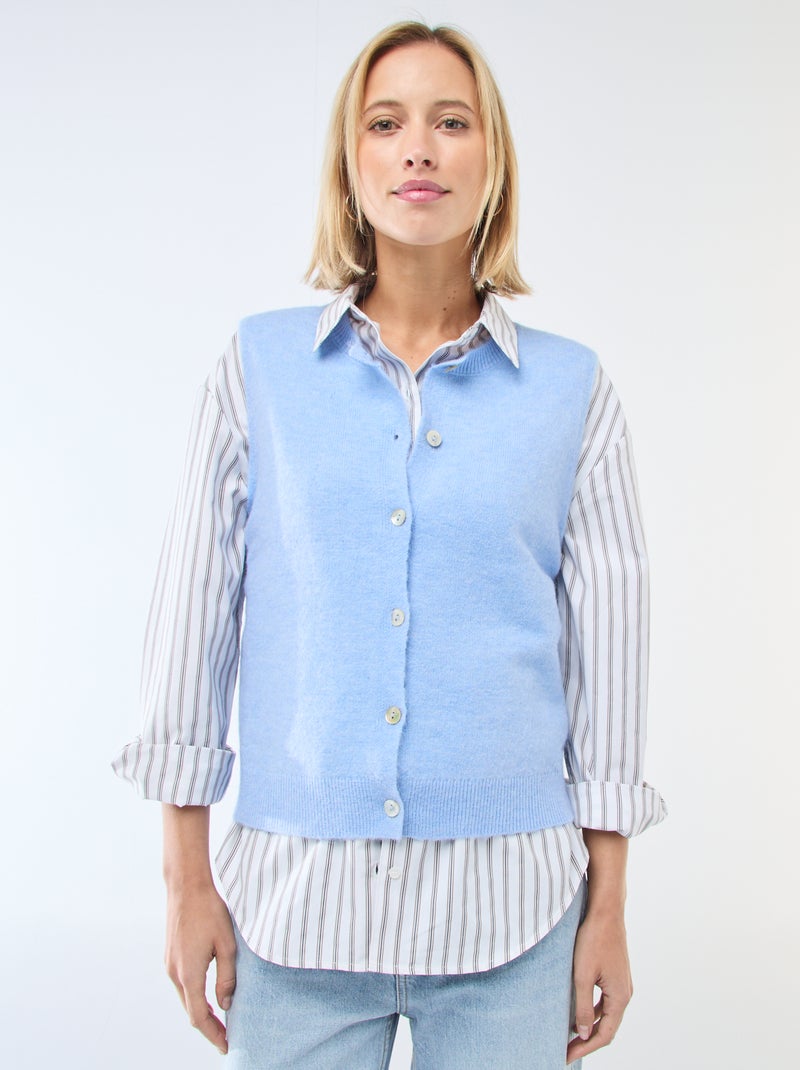 Chaleco sin mangas liso Azul - Kiabi