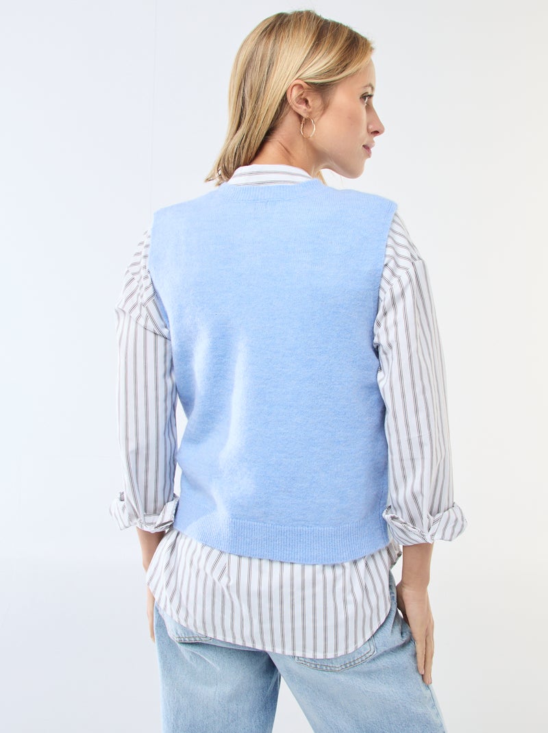Chaleco sin mangas liso Azul - Kiabi
