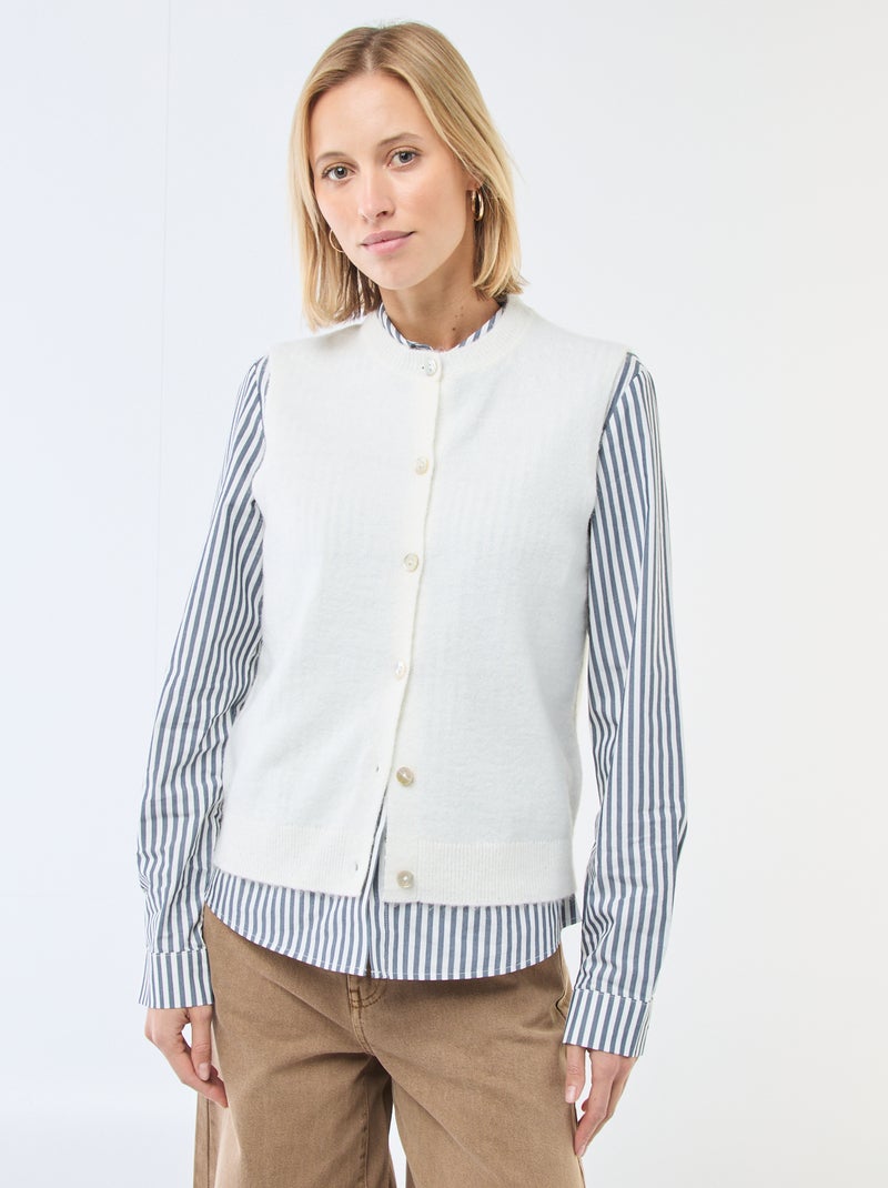Chaleco sin mangas liso Beige - Kiabi