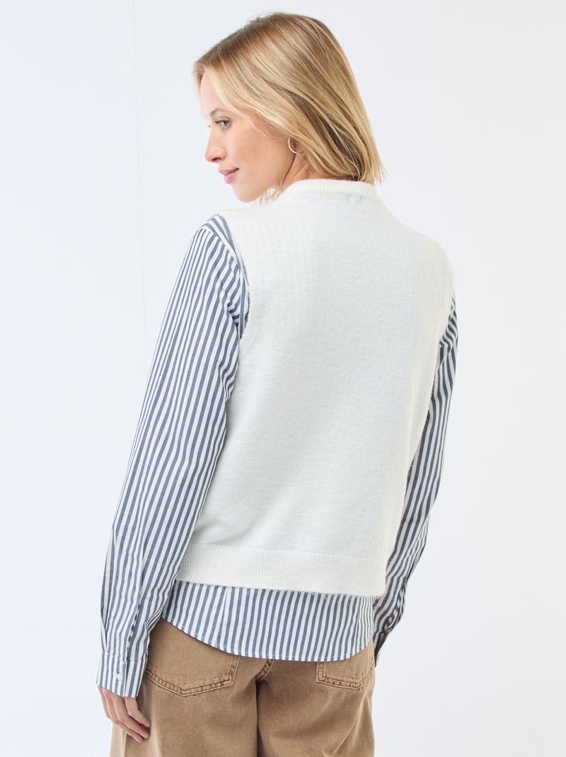 Chaleco sin mangas liso Beige - Kiabi