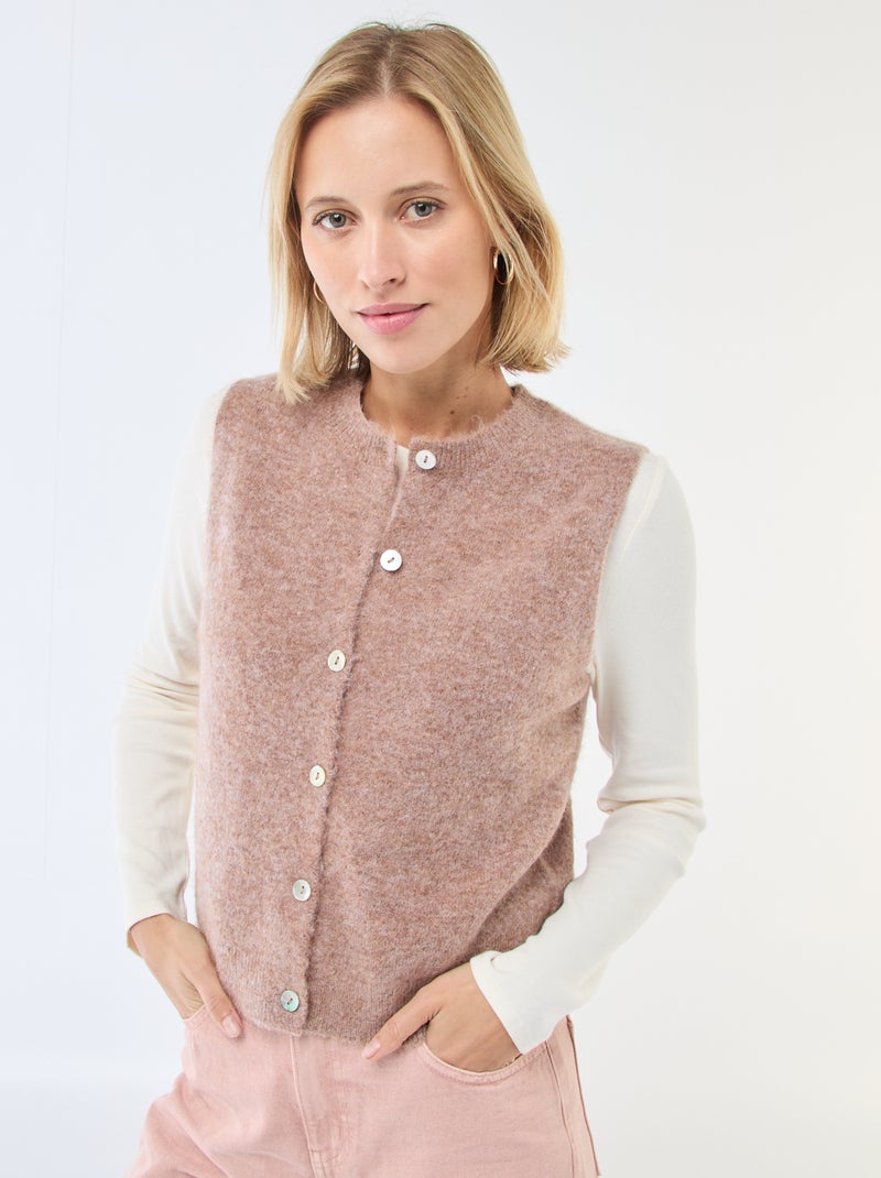 Chaleco sin mangas liso Marron - Kiabi