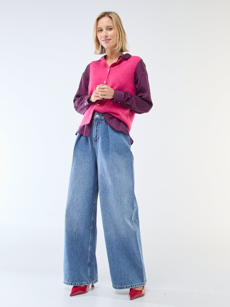 Chaleco sin mangas liso Rosa - Kiabi