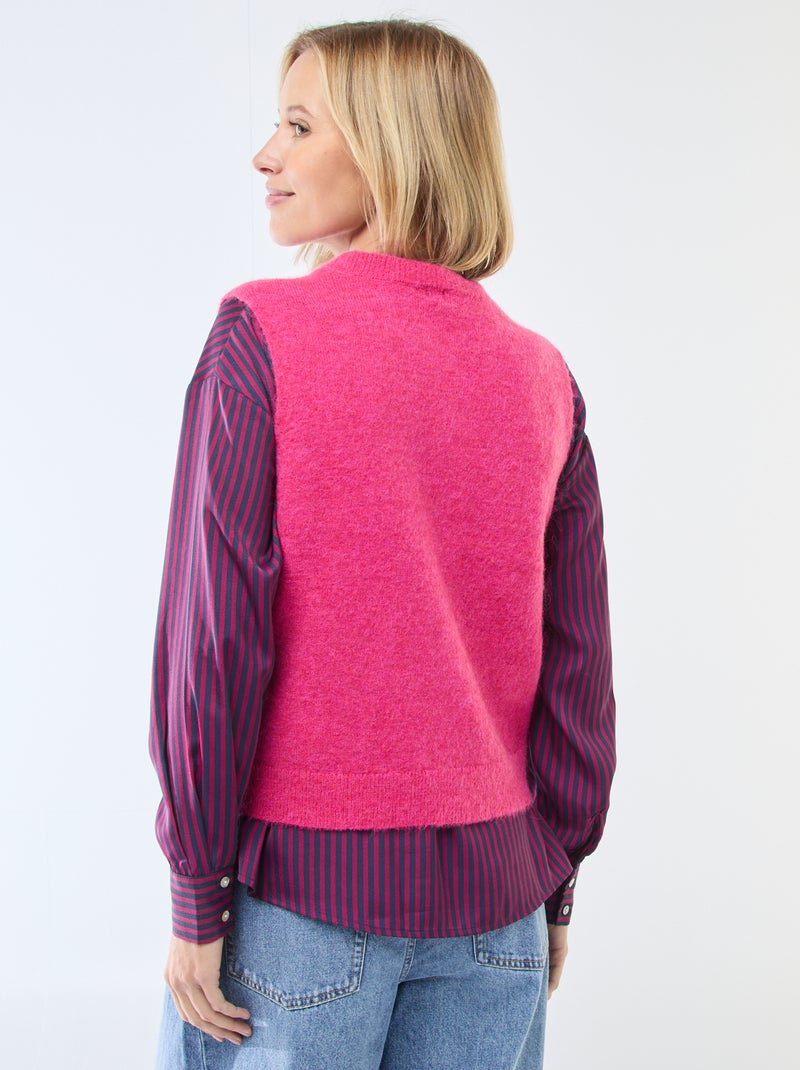 Chaleco sin mangas liso Rosa - Kiabi