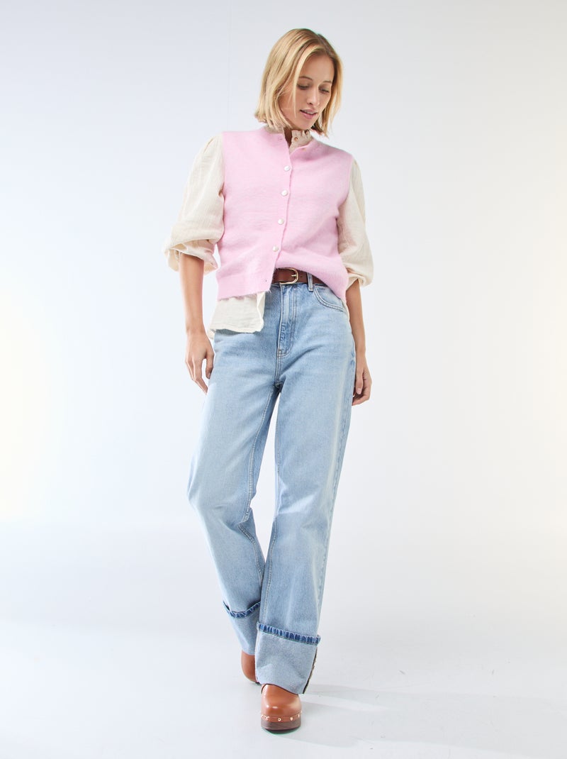 Chaleco sin mangas liso Rosa - Kiabi
