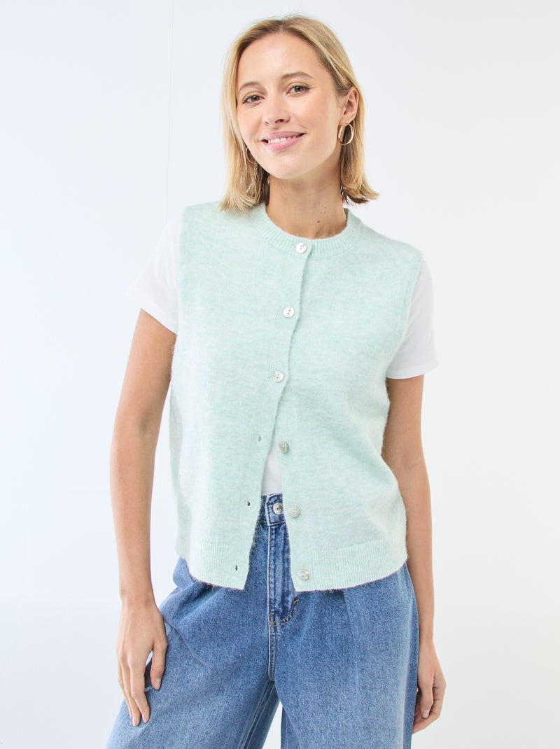 Chaleco sin mangas liso Verde - Kiabi