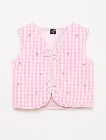 Chaleco sin mangas reversible de popelina