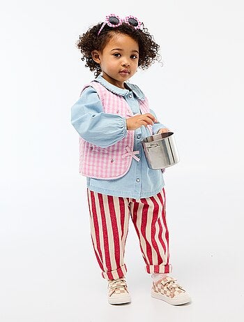 Chaleco sin mangas reversible de popelina