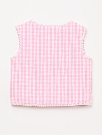 Chaleco sin mangas reversible de popelina