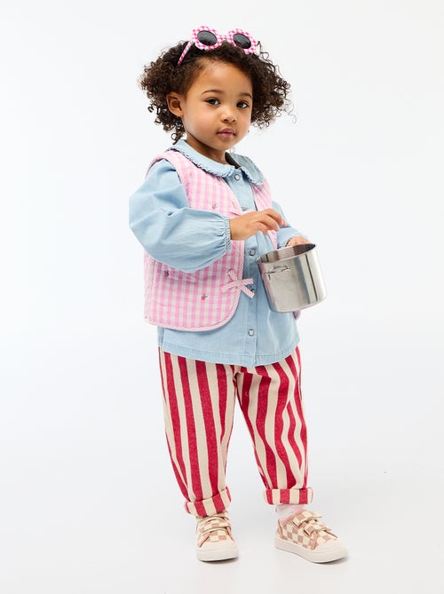 Chaleco sin mangas reversible de popelina - Kiabi