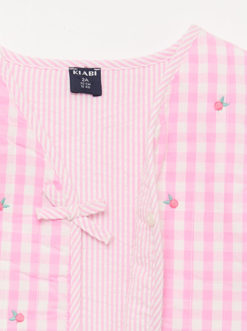 Chaleco sin mangas reversible de popelina Rosa - Kiabi