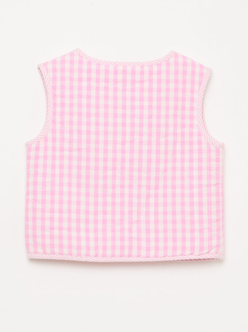 Chaleco sin mangas reversible de popelina Rosa - Kiabi