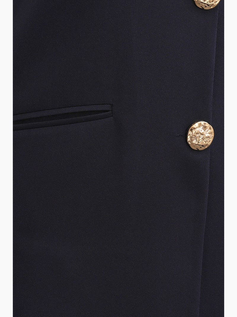 Chaleco smart largo con escote en v y botones bdart Azul marino - Kiabi