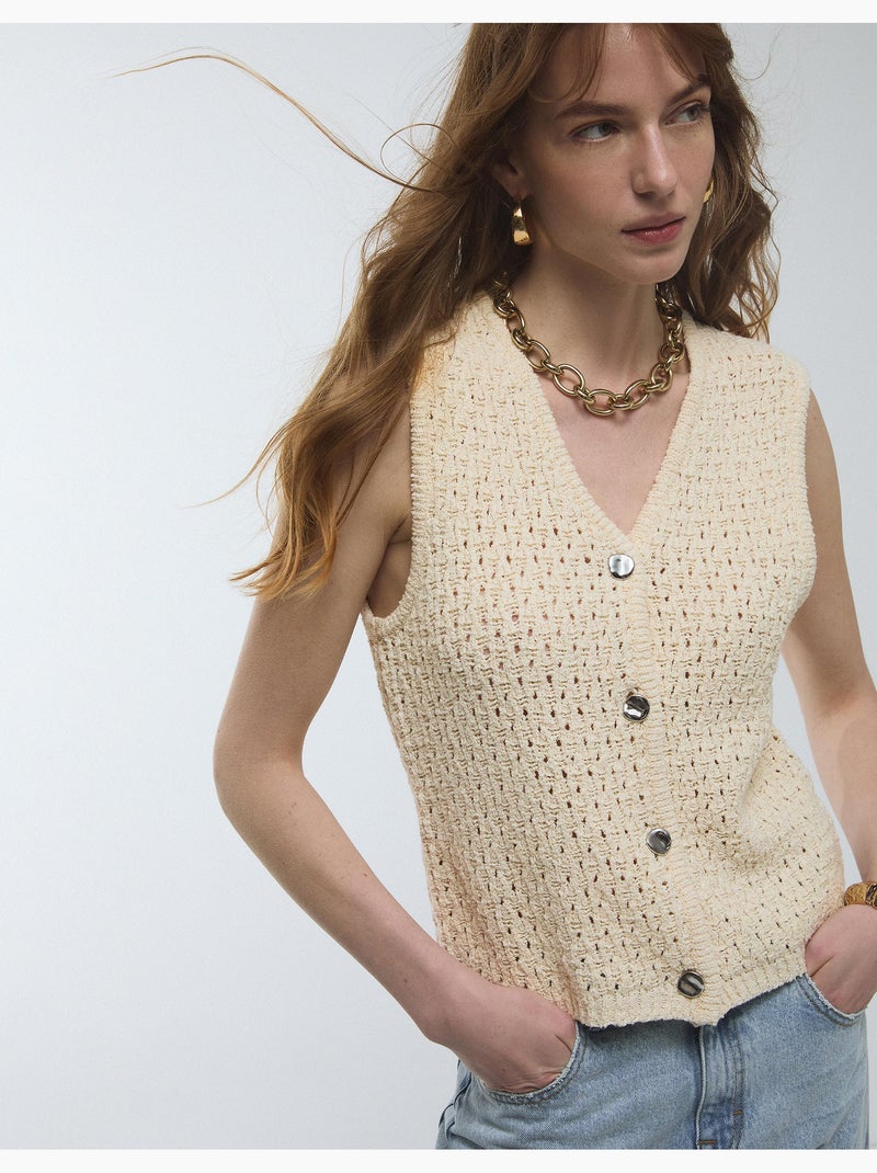 Chaleco tejido, MO Fashion Beige - Kiabi