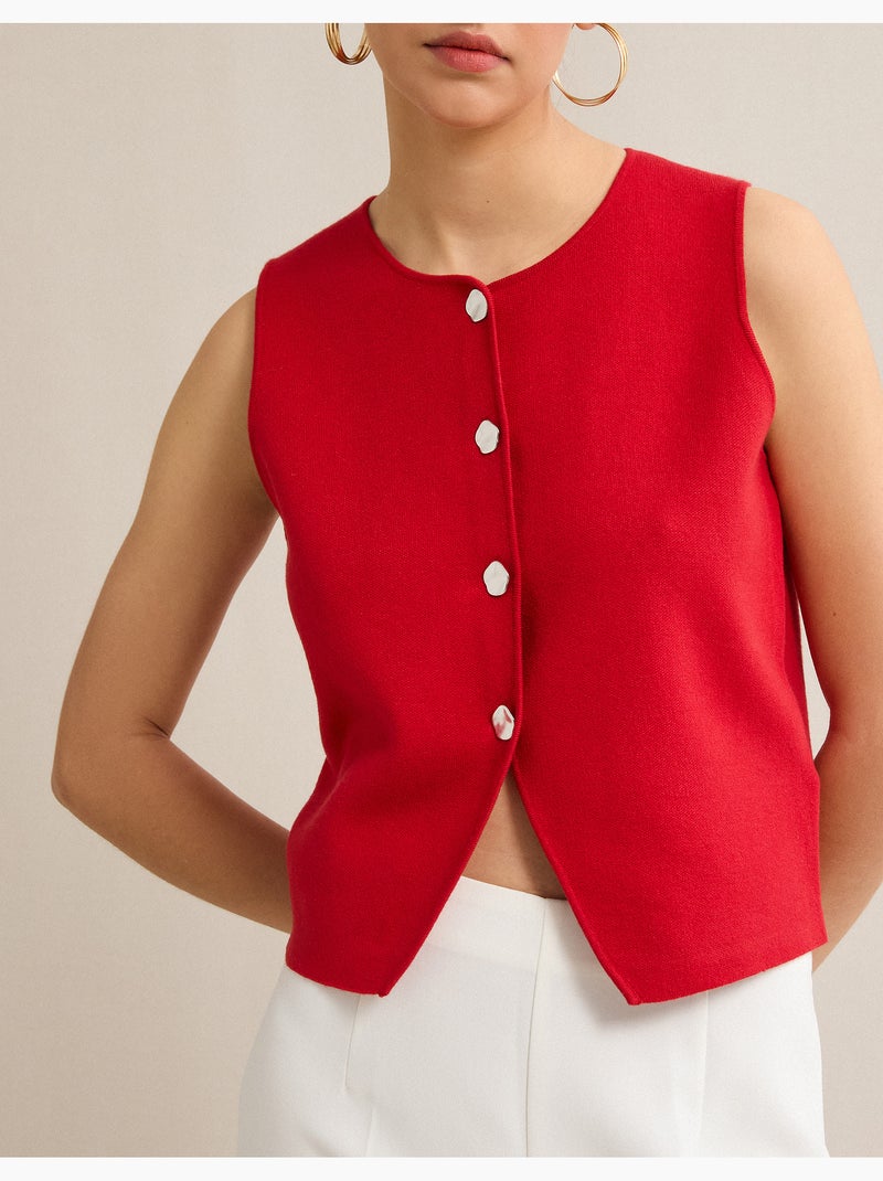 Chaleco tejido, MO Fashion Rojo - Kiabi