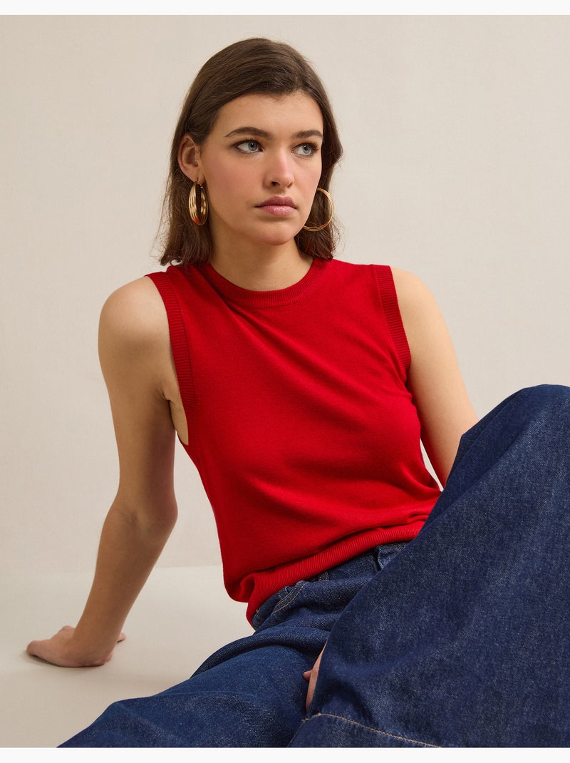 Chaleco tejido, MO Fashion Rojo - Kiabi