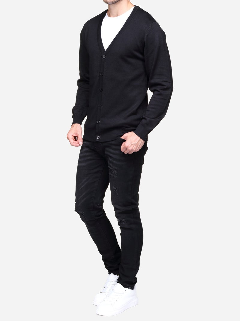 Chaleco tipo cárdigan de tejido suave - frilivin Negro - Kiabi