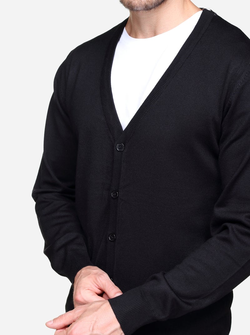 Chaleco tipo cárdigan de tejido suave - frilivin Negro - Kiabi