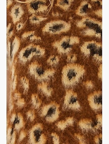 Chaleco tipo suéter con estampado de leopardo cepillado lucci