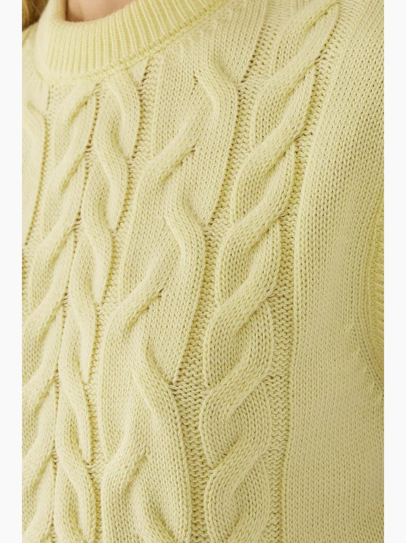 Chaleco tipo suéter con patrón de trenza de pelo hiccup Amarillo limón - Kiabi