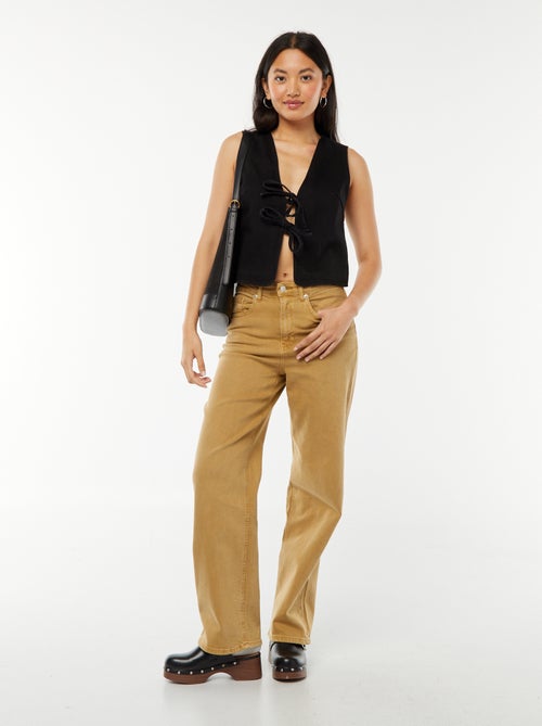 Chaleco vaquero con abertura anudada - Kiabi