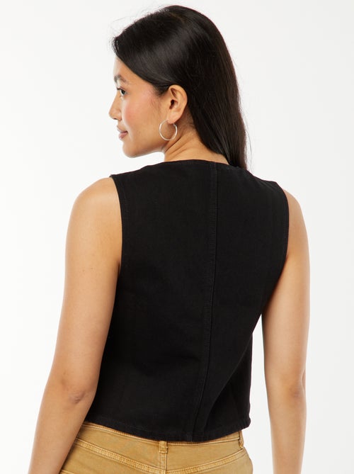 Chaleco vaquero con abertura anudada - Kiabi