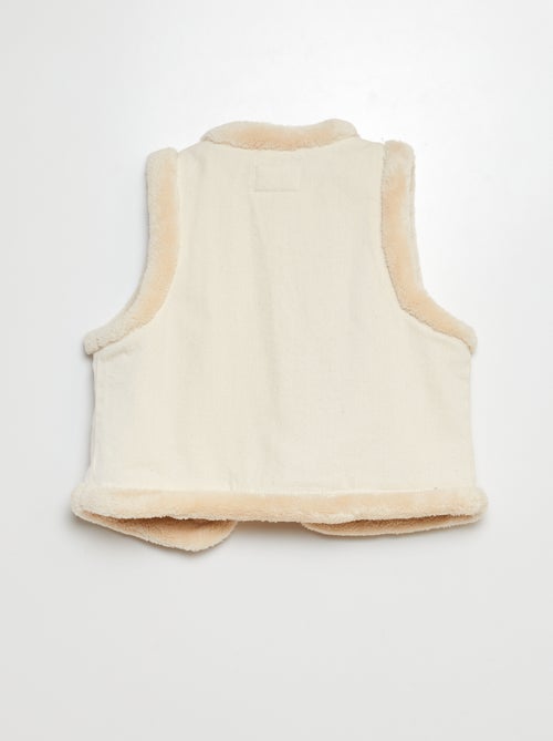 Chaleco vaquero con pelo sintético - Kiabi