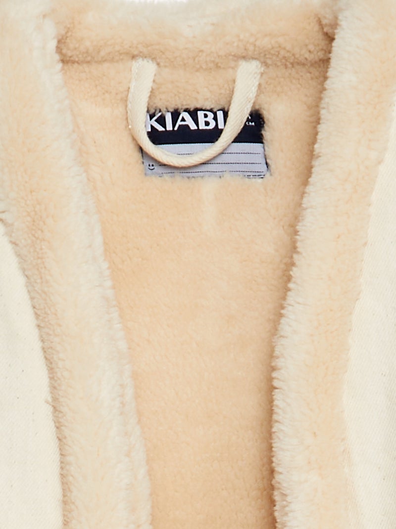 Chaleco vaquero con pelo sintético BLANCO - Kiabi