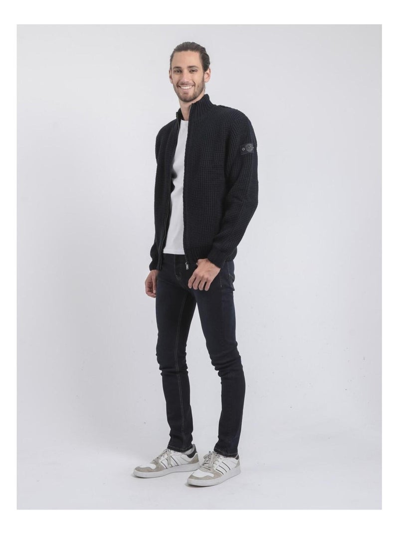 Chaleco zippé col montant LUNEL Azul marino - Kiabi