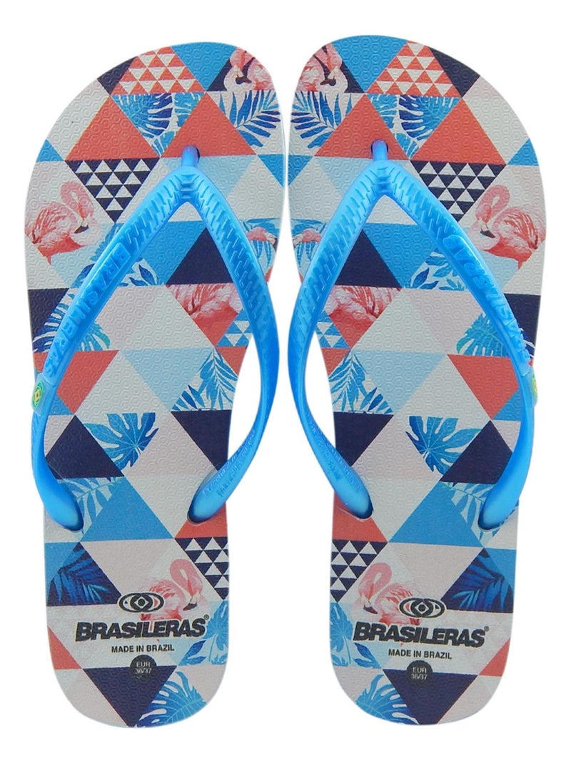 Chancla de playa de mujer Brasileras suela de goma Azul claro - Kiabi
