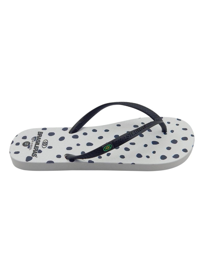 Chancla de playa de mujer Brasileras suela de goma Negro Blanco - Kiabi