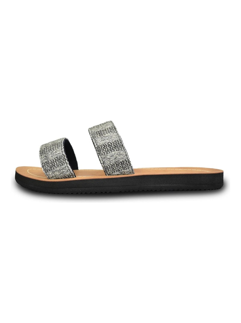 Chancla de playa de mujer Brasileras suela de goma Negro - Kiabi